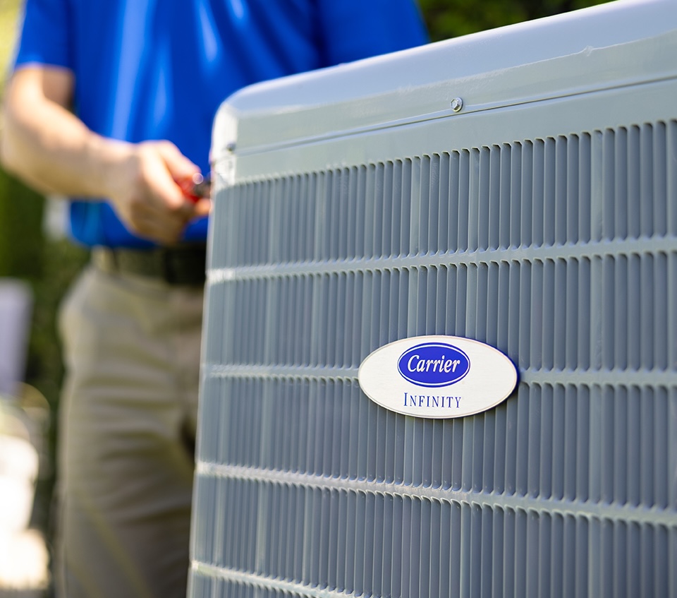 Byrd technician explaining indoor humidity control to a homeowner in Savannah