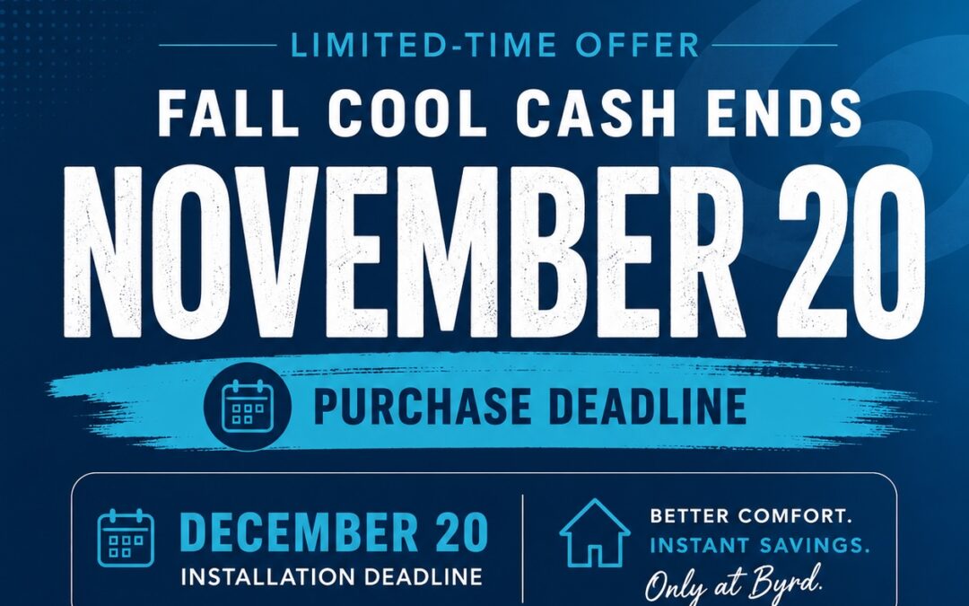 Carrier Fall Cool Cash instant rebates at Byrd Heating & Air